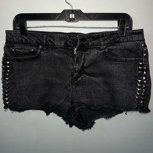 Black Edgy Jean Shorts